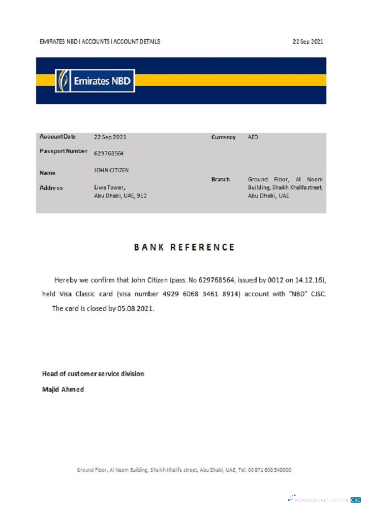 Download UAE Emirates NBD closure reference Photoshop template